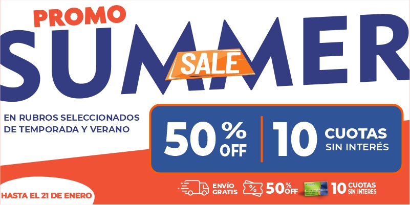 Sale! 50% + 10 Cuotas