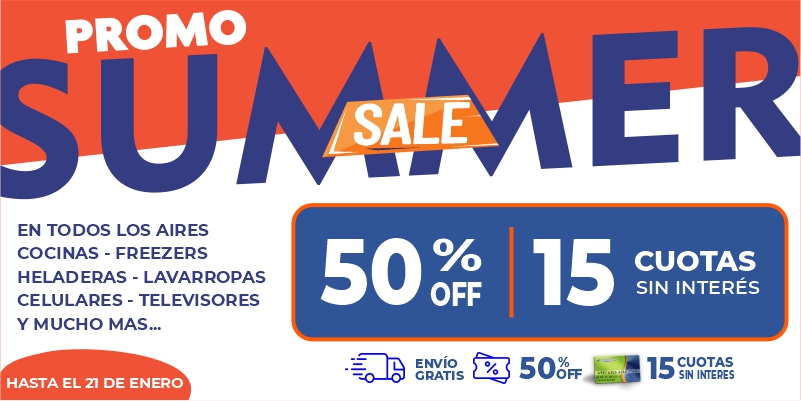 Sale! 50% + 15 Cuotas