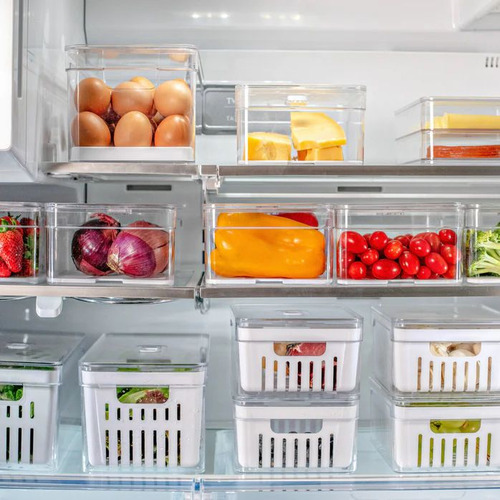 Organizador Tuper Tapa Valvula Con Cesto Interno 5 L Clear Fresh Luperstore Blanco