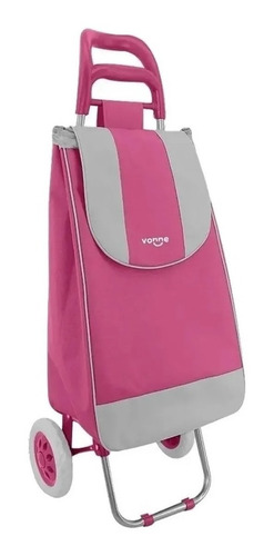 Changuito Carrito Compras Reforzado Plegable Bella Charm Asiento Fucsia 36l 20kg Alumino
