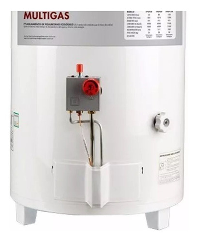 Termotanque 80 Lts Sherman Tpgp080msh13 Gas Conex Sup De Pie Color Blanco