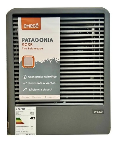 Calefactor Emege Patagonia 3500kcal 9035b Tiro Bal Multigas Color Gris