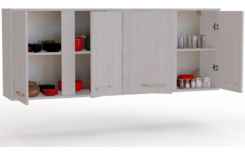 Alacena Cocina Premium Reforzada 160 X 62 Cm Colores S Color Blanco