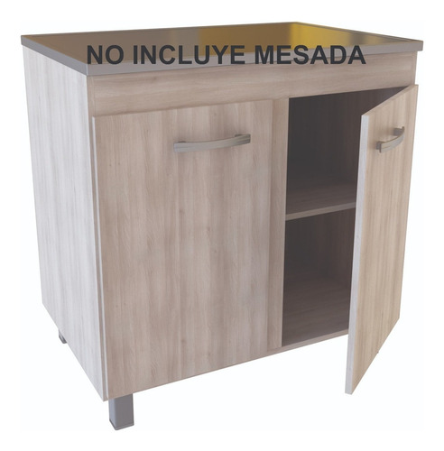 Bajo Mesada Cocina 0.80 Premium Melamina Muebles Orlandi Color Abedul
