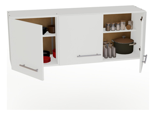 Alacena Cocina Melamina Orlandi 3 Puertas 1.20mts Color Blanco