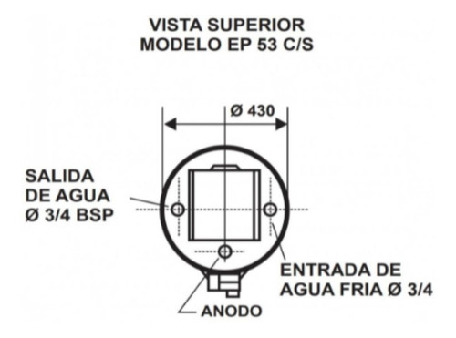 Termotanque Ecotermo 53 Lts Ar Ep Gn C/superior Teco2ns053 Blanco
