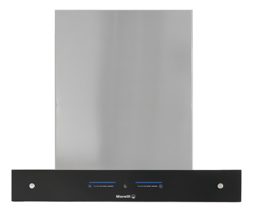Extractor De Cocina Morelli Cristal Ac. Inox. De Pared 60cm X 52cm X 52cm Negro Y Plateado Negro/plateado
