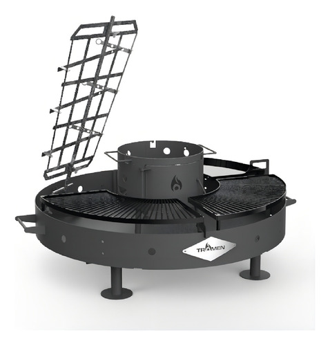 Parrilla Duomo Tromen Fogon Accesorios Asador Estaca Color Negro