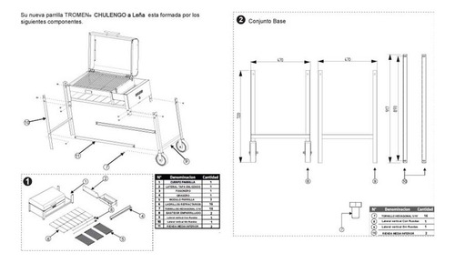 Tromen Chulengo A Leña Móvil Negro 101 Cm 52 Cm 112.7 Cm