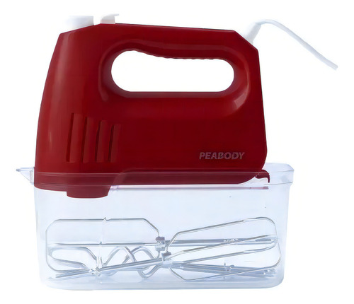 Batidora De Mano Peabody Pe-hma550r 300w 4 Velocidades Turbo Color Rojo 50hz/60hz