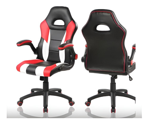 Silla Gamer Oficina Sillon Onebox Ps4 Pc Ajustable Ob-sg5rw Color Rojo Cuero Sintético
