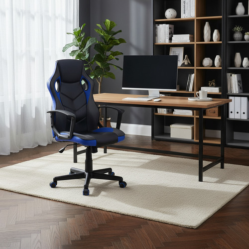 Sillon Gamer Onebox Ob-sg3a Butaca Negra/azul Erg/recl/ap.br