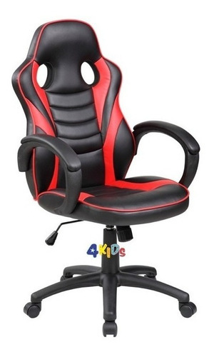 Silla Gamer Onebox Ob-sg4r Roja Y Negra Ergonómica Cuero Sintético Rojo/ Negro