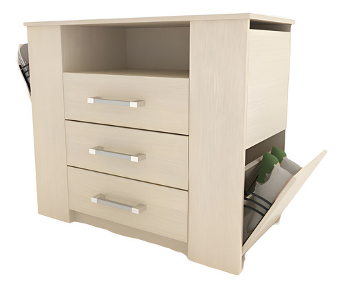 Comoda/botinero Doble Dl261fc 3c. 4zapat.laterales Crema Fin Fineline Crema