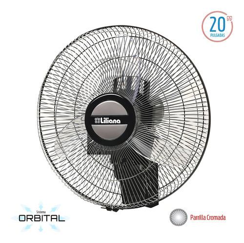 Ventilador De Pared Liliana Vwoc20 Con 3 Palas De Plástico Color Transparente Estructura Color Plata 20  De Diámetro