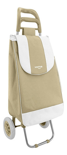 Carro Carrito Changuito Compras Plegable Reforzado Con Bolso Beige