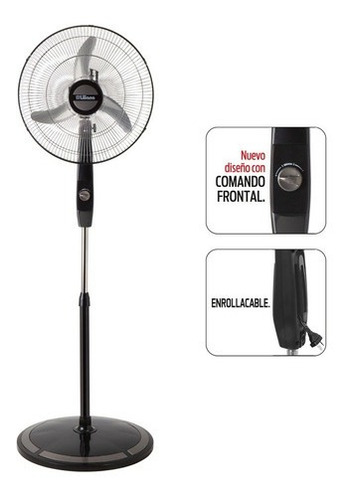 Ventilador Pie 18 Liliana Vvpc18m Parrilla Cromada 75w/3vel 45.72 Cm Negro Plateado Metal 3