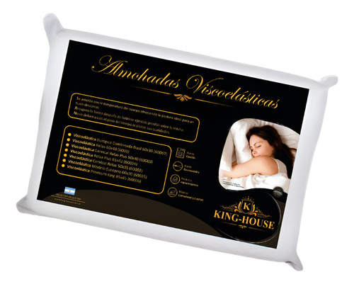 Combo X2 Almohada King-house 60x30 Viscoelastica E/combinada Blanco