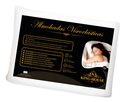 Combo X2 Almohada King-house 85x45 Viscoelastica King Blanco