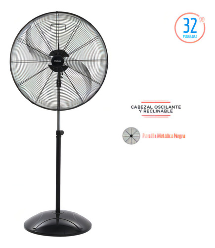 Ventilador De Pie Industrial Liliana 32 3 Vel 280w Vpi32cb
