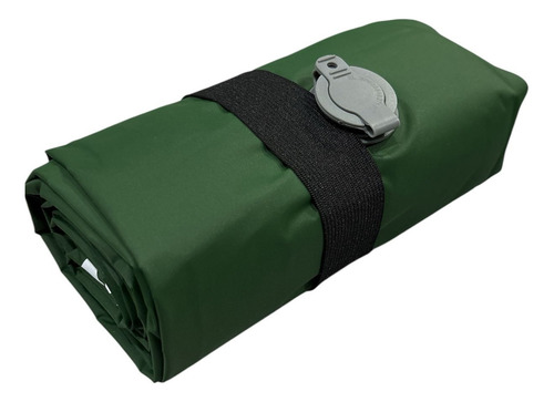 Colchoneta Inflable Kushiro Camping Con Almohada Y Bolsa Color Verde