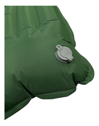 Colchoneta Inflable Kushiro Camping Con Almohada Y Bolsa Color Verde