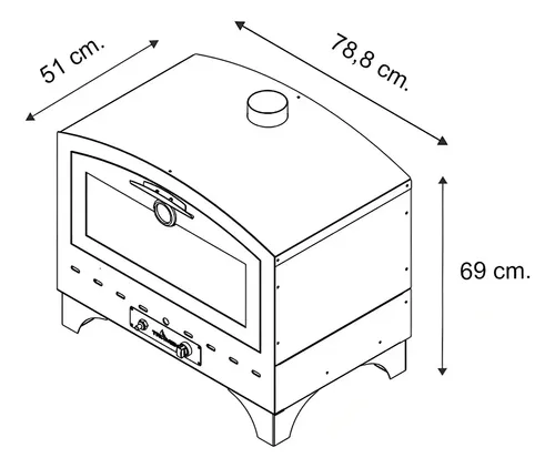 Horno De Mesa Tromen Tango 780 A Gas Multigas 120l Gris Control Mecánico