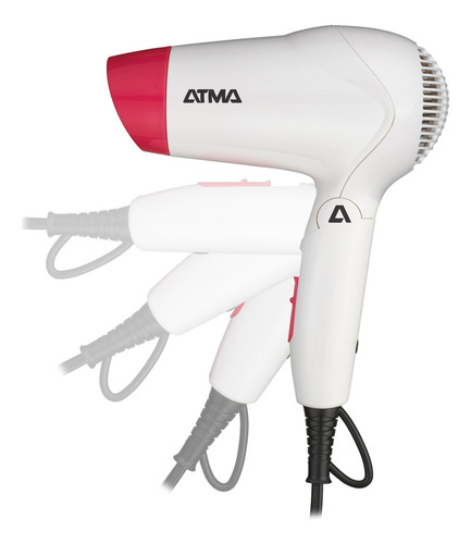 Secador De Pelo Atma 1200 W Shine Travel 2 Velocidades Plegable Blanco