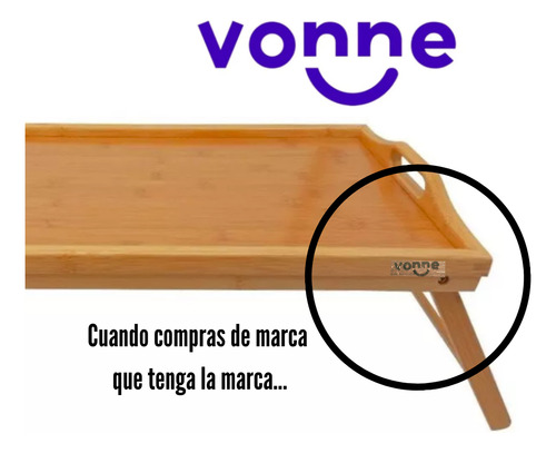 Bandeja Cama Con Patas De Bambú Marca Vonne Modelo Ccn096