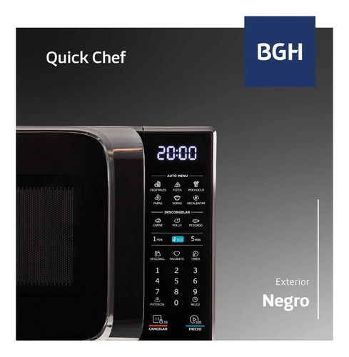 Microondas Eco Negro Digital 23 Litros B223dn20i Bgh