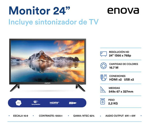 Tv Led Enova 24 24d1-tdf Hd Usb/hdmi