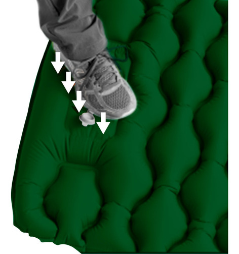 Colchoneta Camping Ultraliviana Con Almohada C/inflador Verde