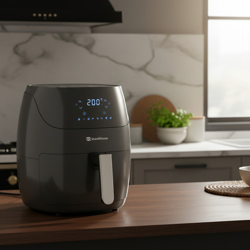 Freidora De Aire Steel Home Ra-af5l Air Fryer 1500w 5 Litros - Negro