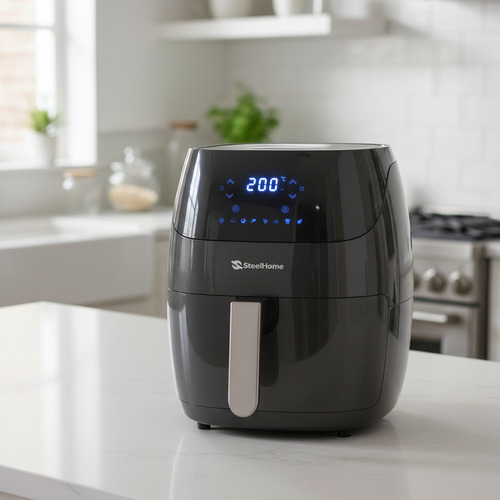 Freidora De Aire Steel Home Ra-af5l Air Fryer 1500w 5 Litros - Negro