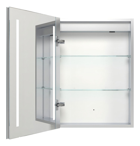 Botiquín 50cm Aluminio Baño Doble Vidrio Led C/sensor Prox Blanco