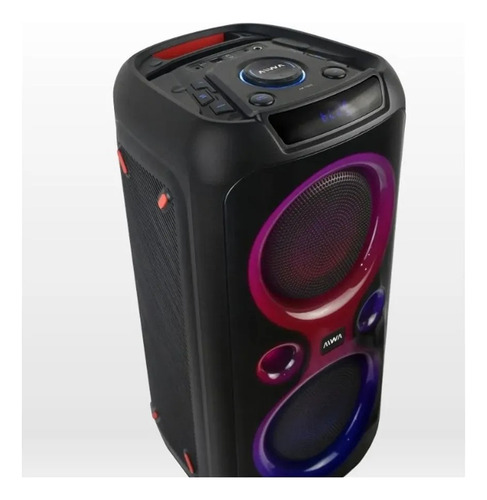 Parlante Bluetooth C/ruedas Torre De Sonido Aiwa T2302 8500w Negro