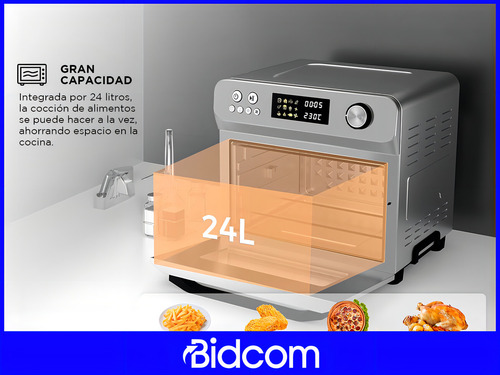 Freidora De Aire Horno Gadnic Panel Digital Temporizador 24l Color Plateado
