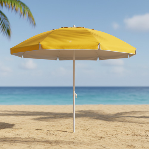 Sombrilla Playera 2 M Reclinable Con Bolso Vonne Color Amarillo Lisa