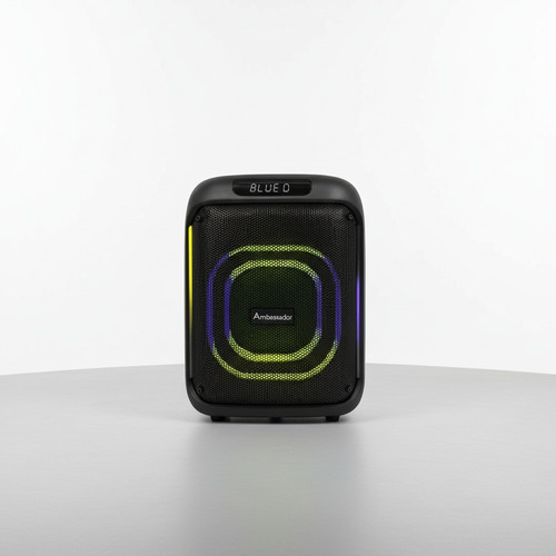 Parlante Portatil Ambassador Bluetooth Luces Led Inalambrico Negro