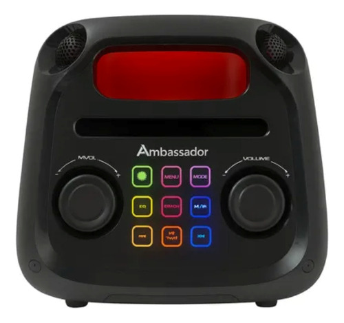 Parlante Portatil Ambassador Bluetooth Luces Led Inalambrico Negro