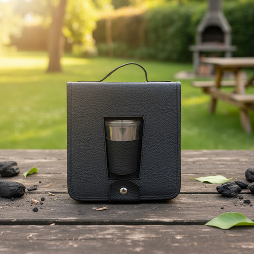 Set Asado X2 Tablitas,cubiertos,vasos,naipes Bolso Ecocuero