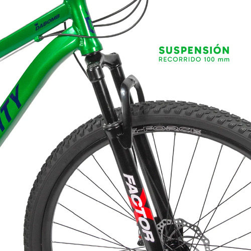 Bicicleta Mountain Bike Gravity Dabomb Rodado 29/21 Cambios Verde M