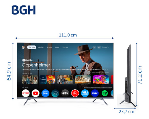 Smart Tv Bgh 50  Uhd Led B5024us6g Negro Google Tv