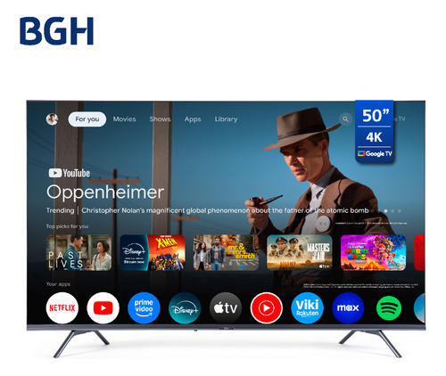 Smart Tv Bgh 50  Uhd Led B5024us6g Negro Google Tv
