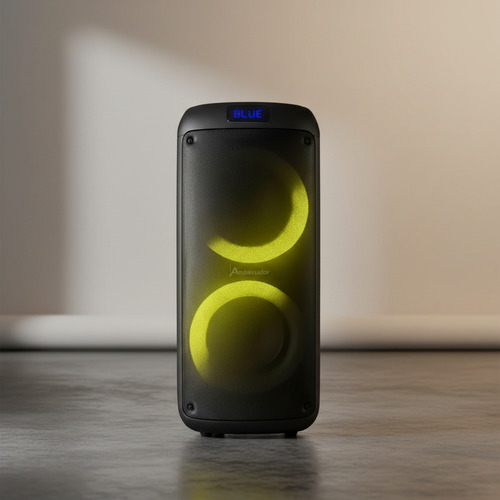 Parlante Portatil Ambassador Inalambrico Bluetooth Luces Led Negro