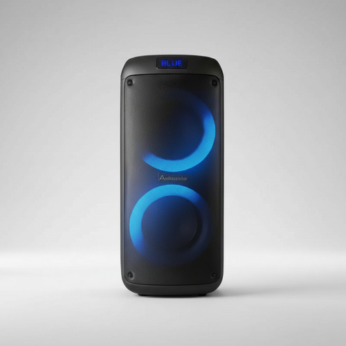 Parlante Portatil Ambassador Inalambrico Bluetooth Luces Led Negro