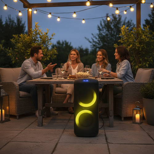 Parlante Portatil Ambassador Inalambrico Bluetooth Luces Led Negro