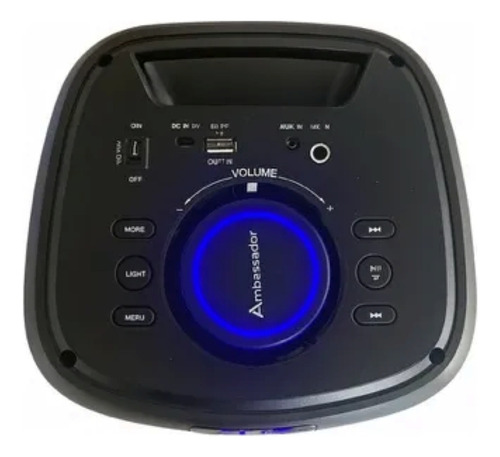 Parlante Portatil Ambassador Inalambrico Bluetooth Luces Led Negro