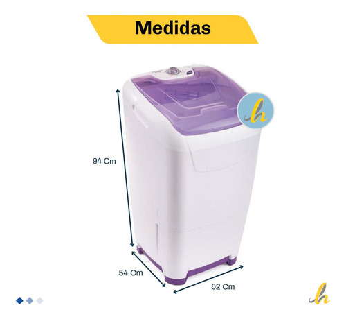 Lavarropa Columbia Lsc10000 10 Kg 7 Prog C/sup S/bomba Desag Blanco/lila