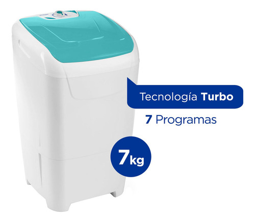 Lavarropas Semiautomático Columbia 7kg Lsc7000 Color Blanco/celeste